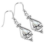 Mother of Pearl Drop Silver Earrings, e431